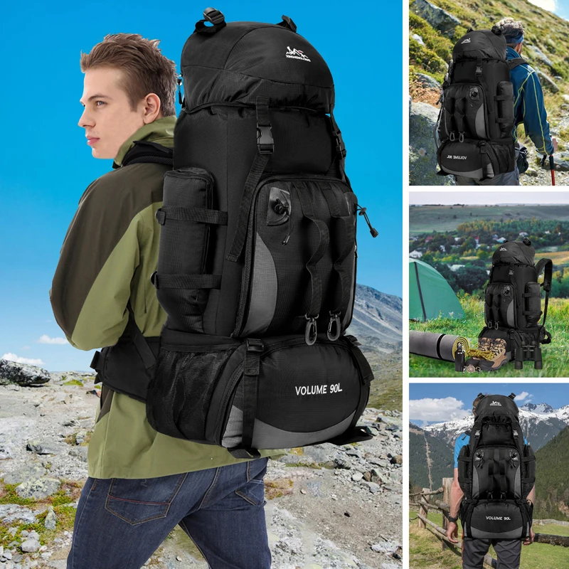 90L Waterproof Hiking & Trekking Backpack + Rain Cover - Image 2