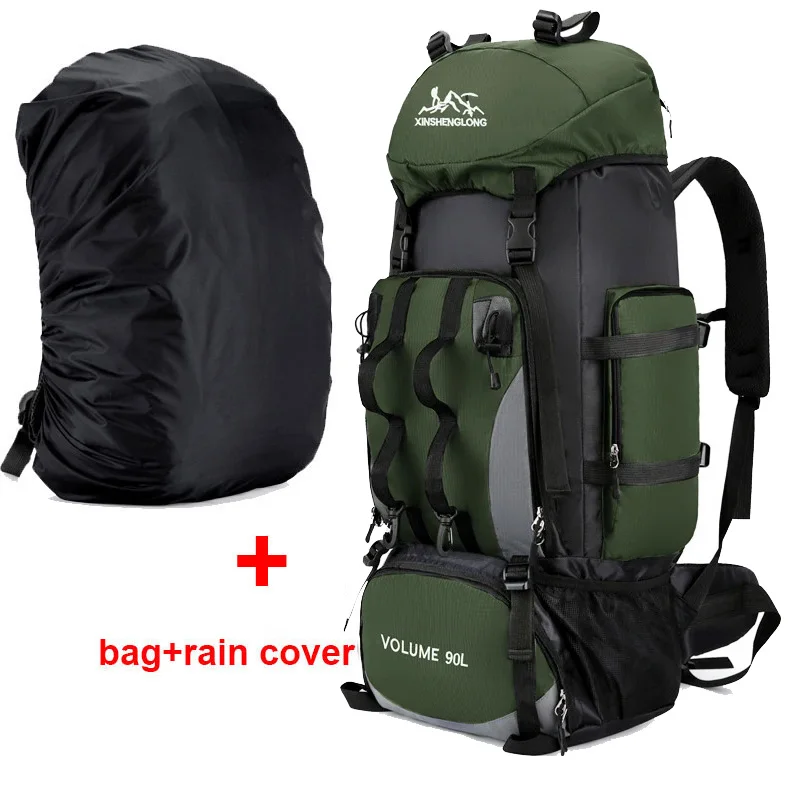 90L Waterproof Hiking & Trekking Backpack + Rain Cover - Image 8