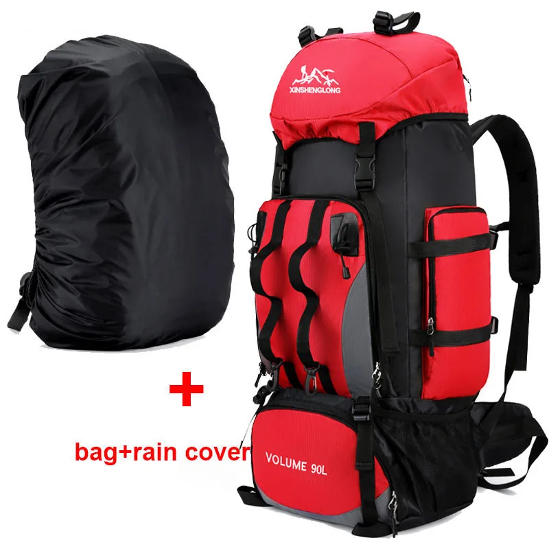 90L Waterproof Hiking & Trekking Backpack + Rain Cover - Image 9