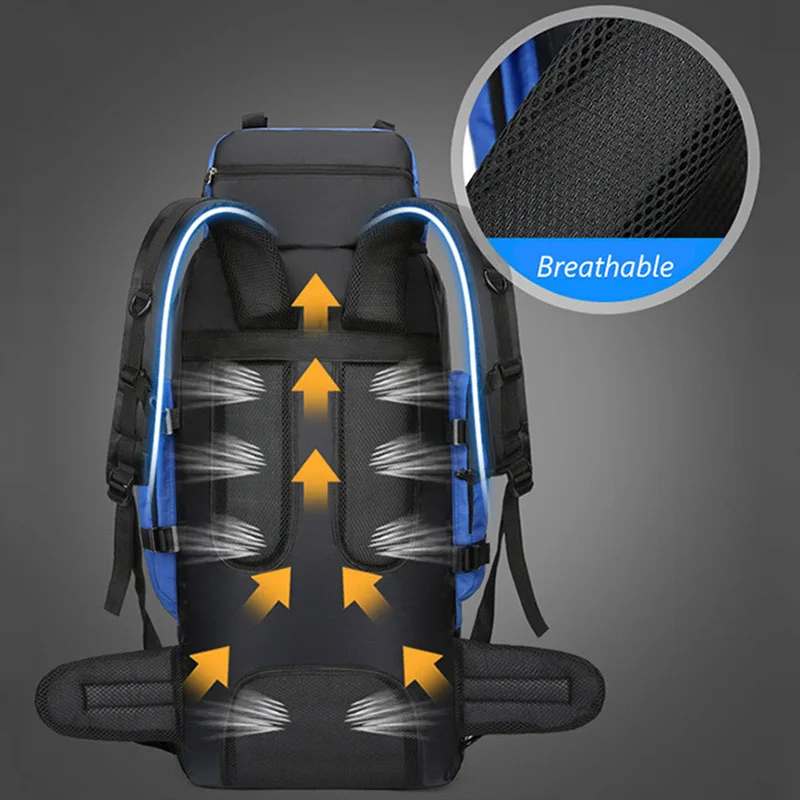 90L Waterproof Hiking & Trekking Backpack + Rain Cover - Image 3