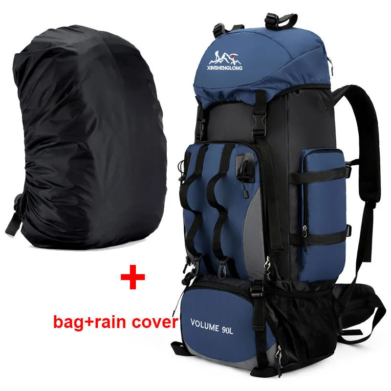 90L Waterproof Hiking & Trekking Backpack + Rain Cover - Image 7